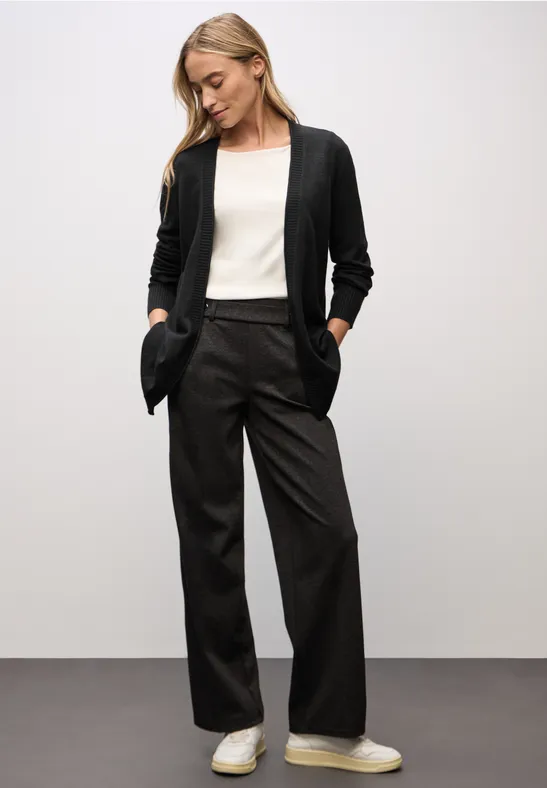 Vest met rolrand Black