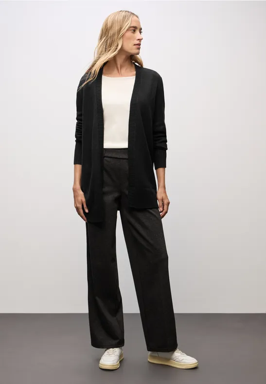 Vest met rolrand Black