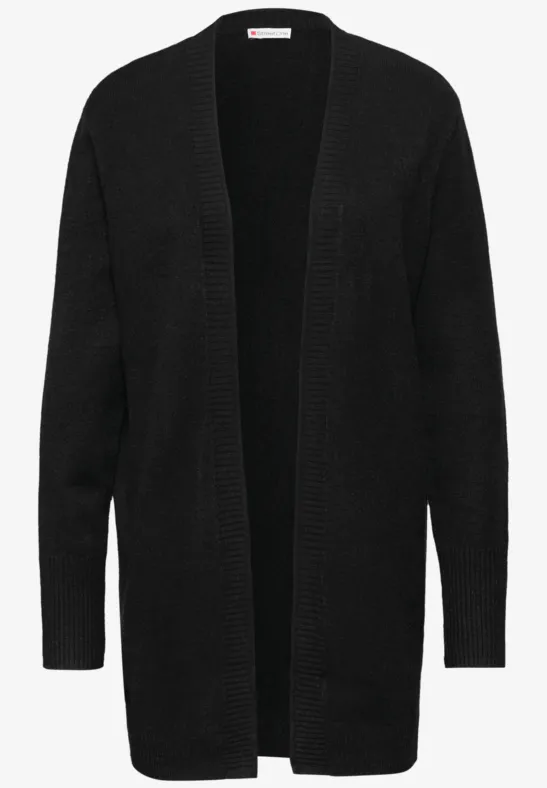 Vest met rolrand Black