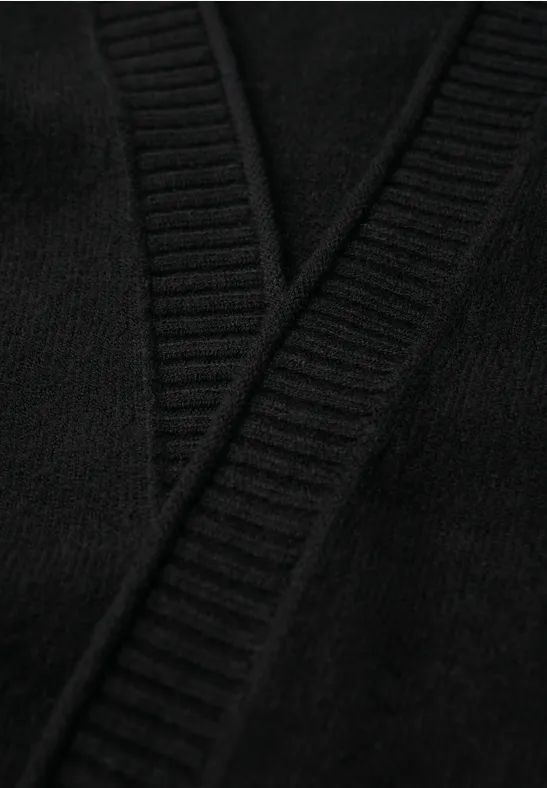 Vest met rolrand Black