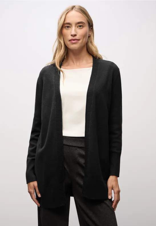 Vest met rolrand Black