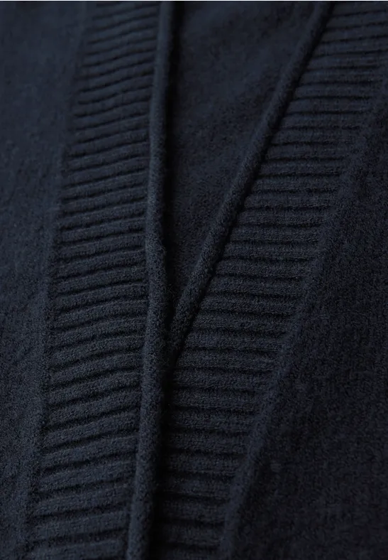 Vest met rolrand deep blue