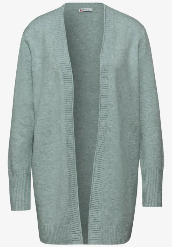 Cosy Cardigan mit Rollkante nile blue mel.