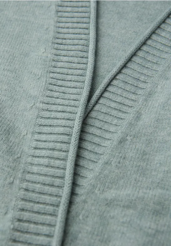Cosy Cardigan mit Rollkante nile blue mel.