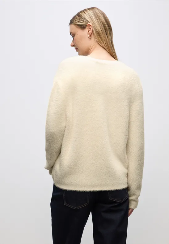 Zacht vest met V-hals soft beige