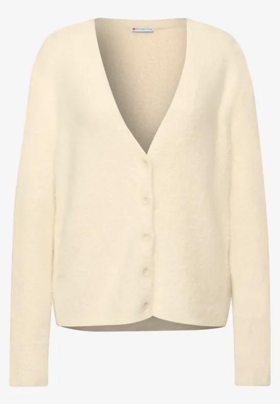 Zacht vest met V-hals soft beige