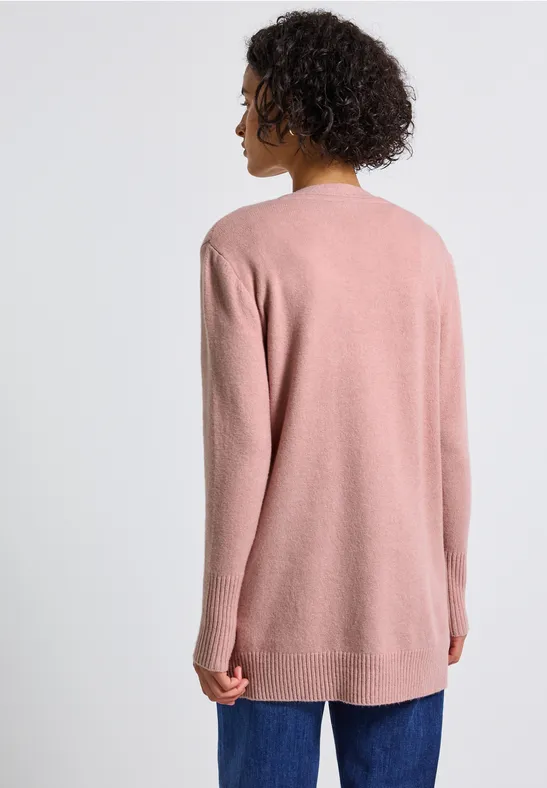 Offener Cardigan faded rose mel.