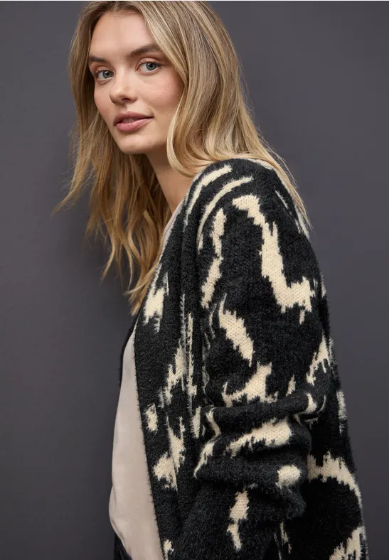 Doux cardigan jacquard anthra grey