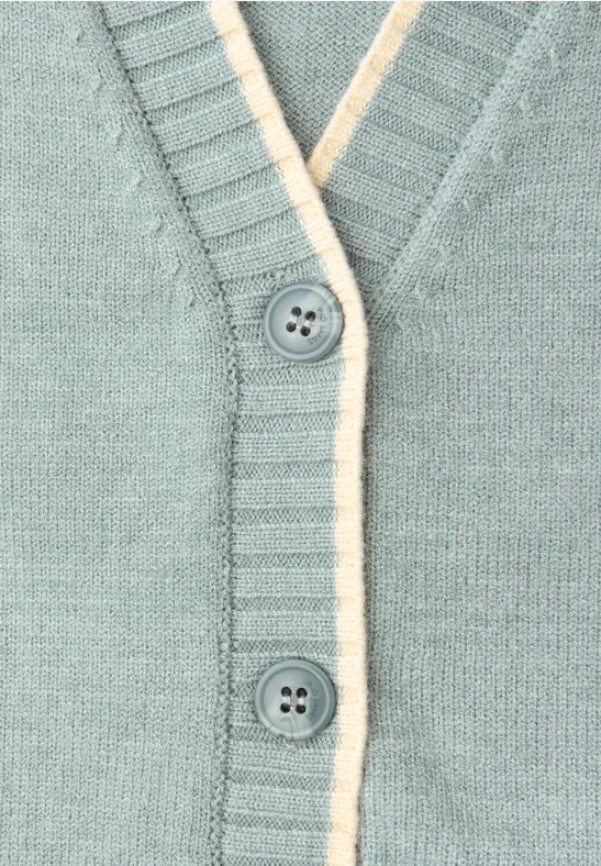 Cardigan mit Kontrastdetails nile blue mel.