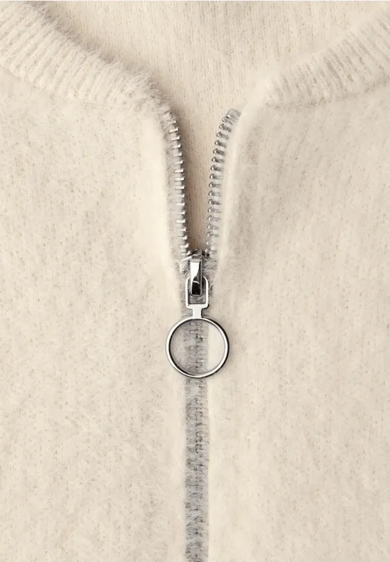 Cardigan im Blouson-Look soft beige