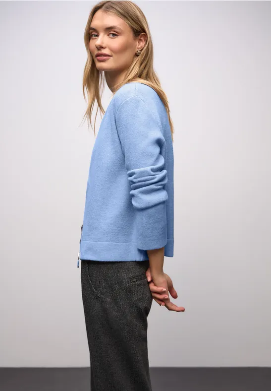 Kuschliger Cardigan frosted blue mel.