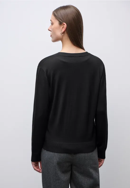 Vest met V-hals Black