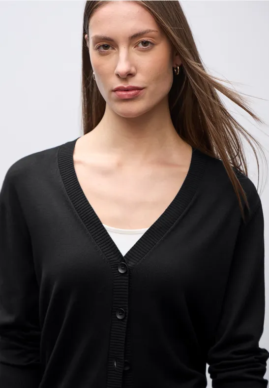Vest met V-hals Black