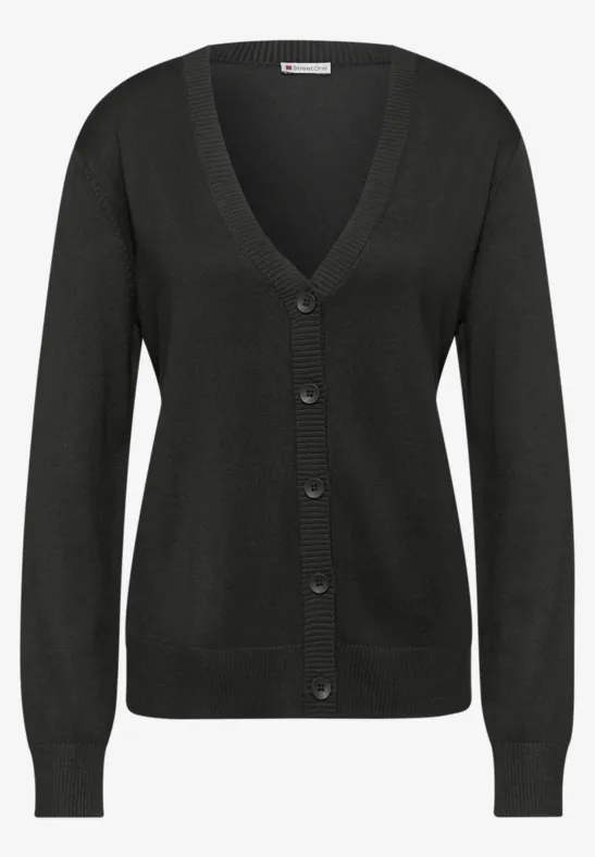 Vest met V-hals darkest brown