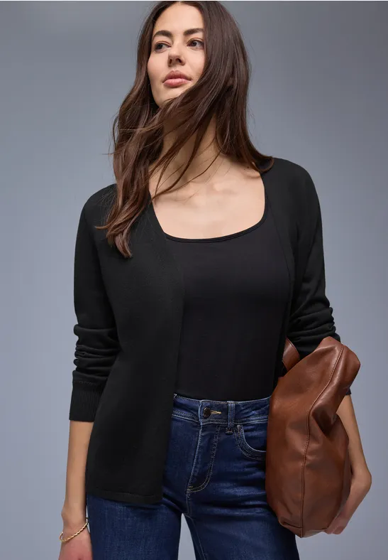 Cardigan in Unifarbe Black