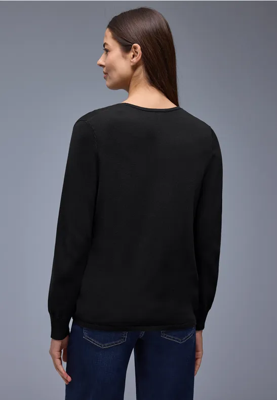 Cardigan in Unifarbe Black