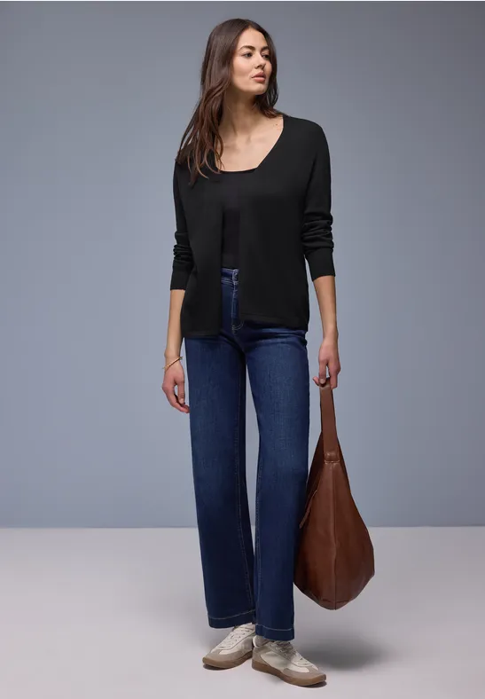 Cardigan in Unifarbe Black