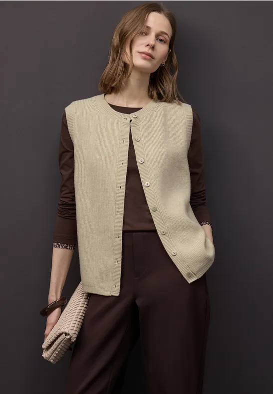 Gilet douillet cotton beige mel.