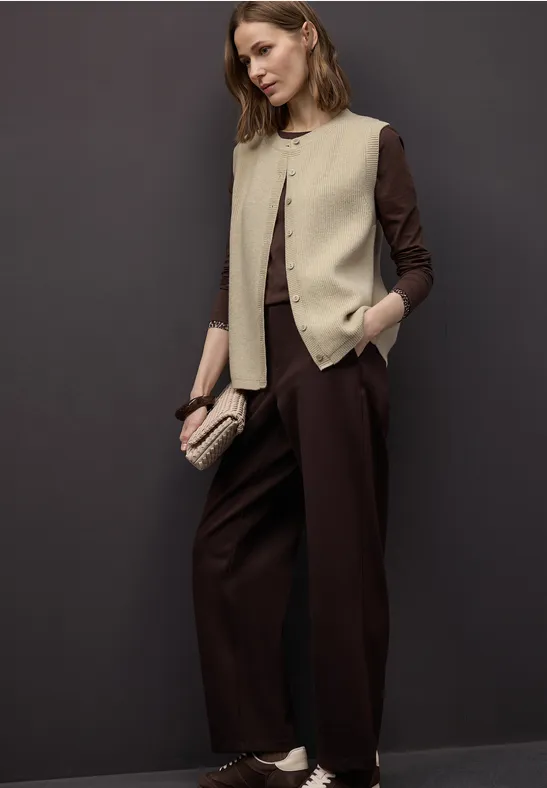 Gilet douillet cotton beige mel.