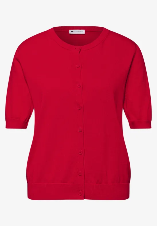 Cardigan en couleur unie salsa red