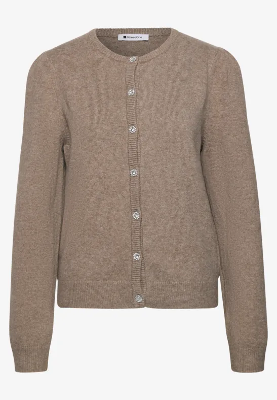 Braune Strickjacke mit Knopfleiste