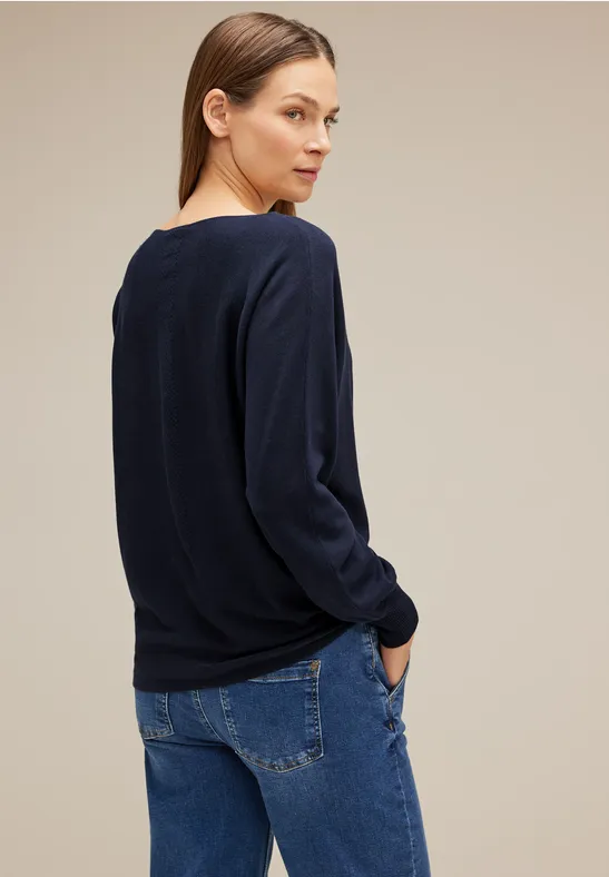 Pullover in Unifarbe deep blue