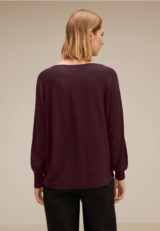 Pullover in Unifarbe plummy wine