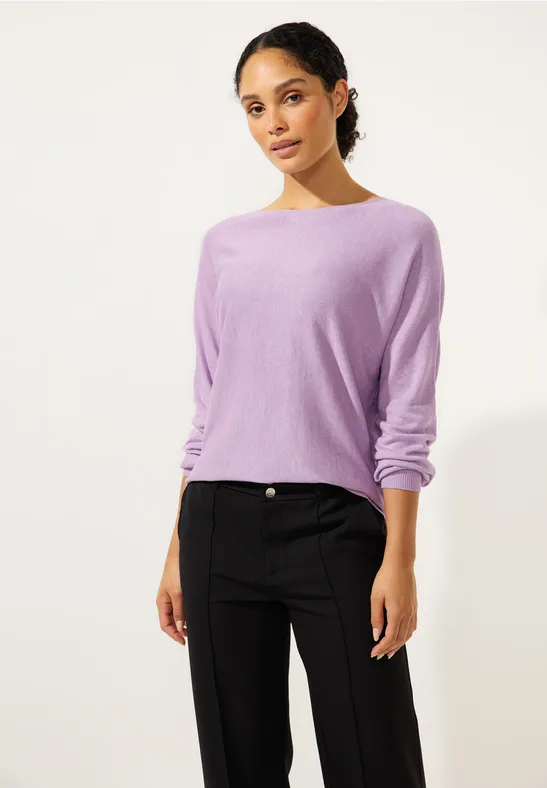 Pullover in Unifarbe pure lilac melange