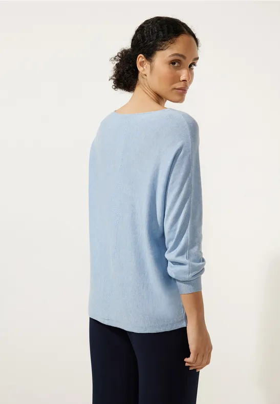 Pullover in Unifarbe light dahlia blue melange