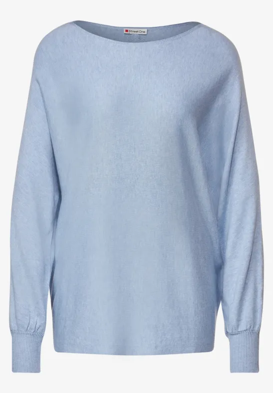 Pullover in Unifarbe light dahlia blue melange