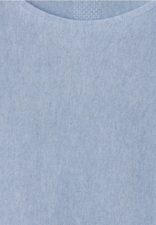 Pullover in Unifarbe light dahlia blue melange