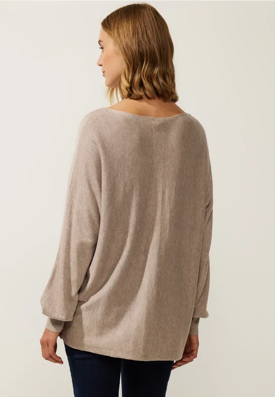 Pullover in Unifarbe whisper mocca melange