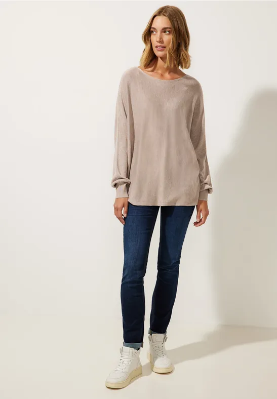 Pullover in Unifarbe whisper mocca melange