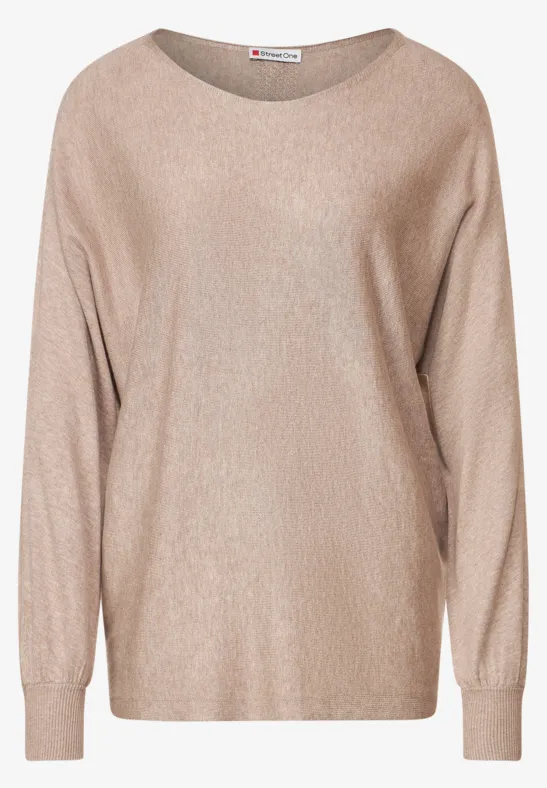 Pullover in Unifarbe whisper mocca melange