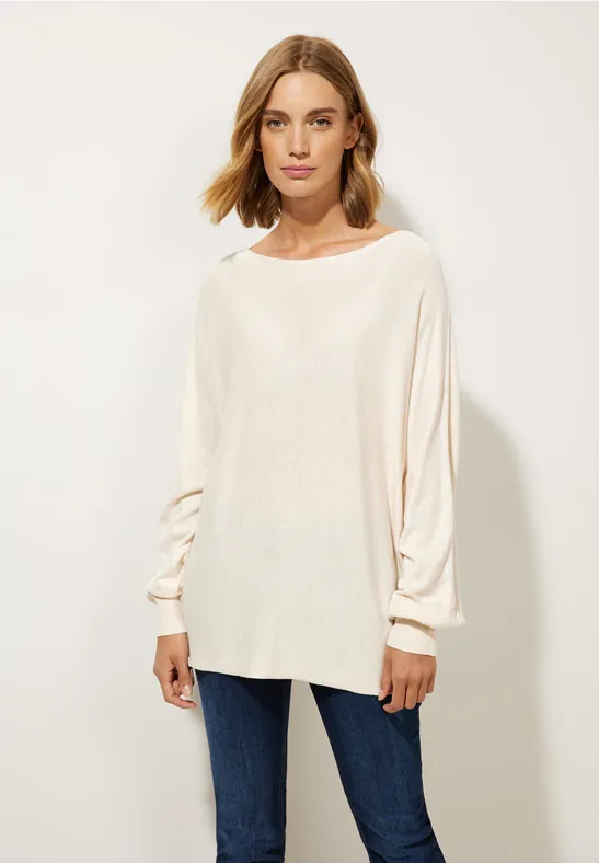 Pullover in Unifarbe blush cream melange