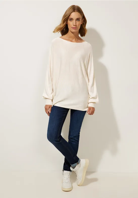 Pullover in Unifarbe blush cream melange