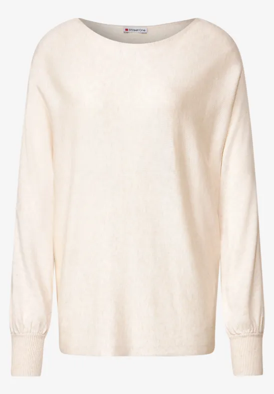 Pullover in Unifarbe blush cream melange