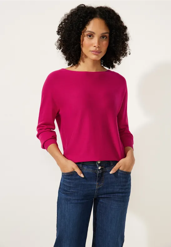 Pullover in Unifarbe carmine red