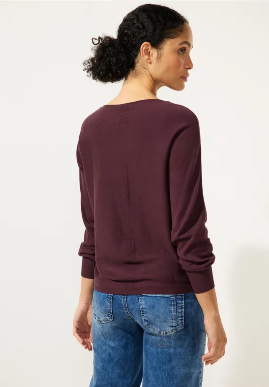 Pullover in Unifarbe purple brown