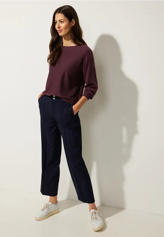 Pullover in Unifarbe purple brown