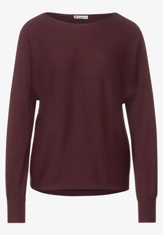 Pullover in Unifarbe purple brown