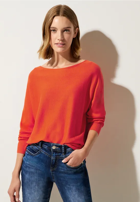 Pullover in Unifarbe spicy mandarine