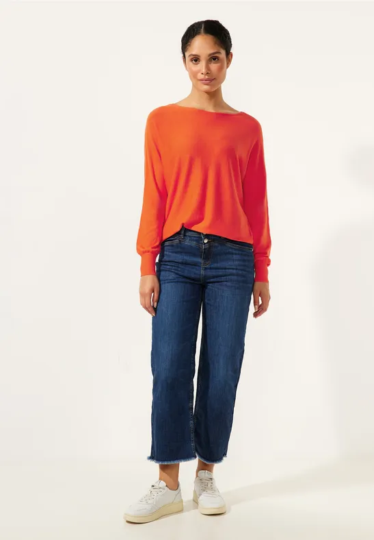 Pullover in Unifarbe spicy mandarine