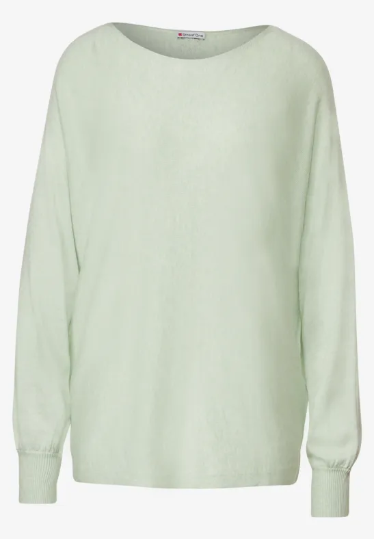 Pullover in Unifarbe cameo green melange