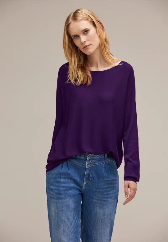 Pullover in Unifarbe intense pure lilac