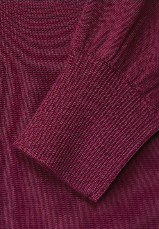 Pullover in Unifarbe berry wine