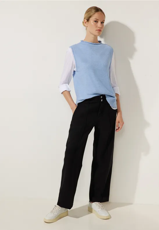 Pullunder mit Rollkragen feather blue melange