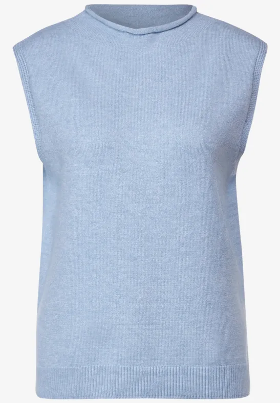 Pullunder mit Rollkragen feather blue melange