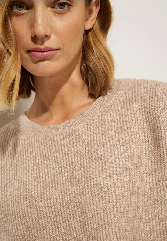 Strickpullunder bleached sand melange