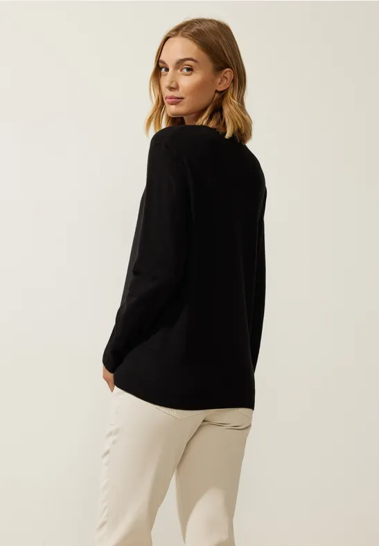 Feinstrick Pullover Black